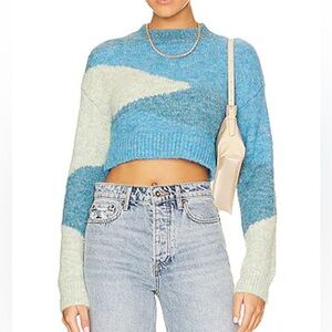Lovers + Friends (Revolve) Blue and Cream Sweater NWOT